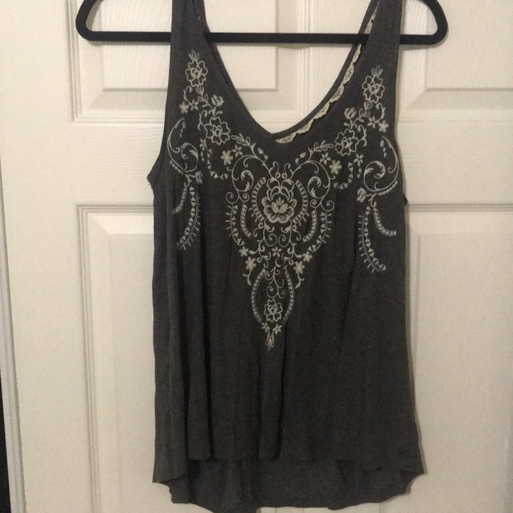 Blue Stitched Tank Top